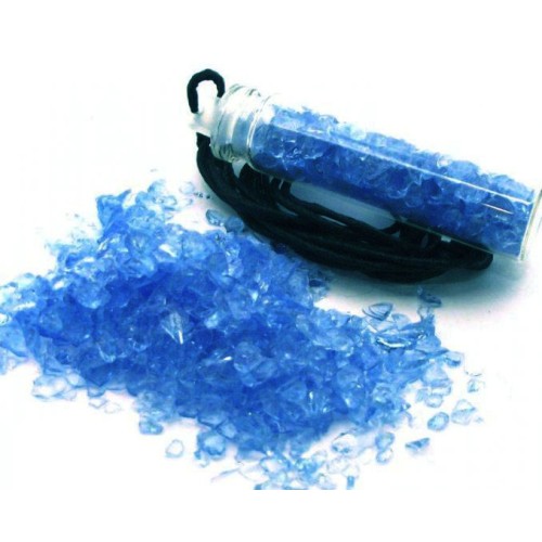 Andara Merlin Blue Crystal Glass Bottle Pendant